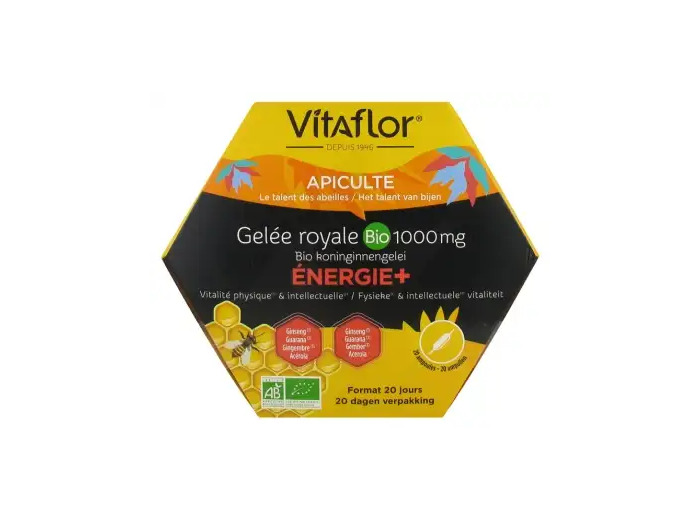 Vitaflor Apiculte GelÉe Royale Bio 1000 Mg S Buv Énergie+ 20amp/15ml