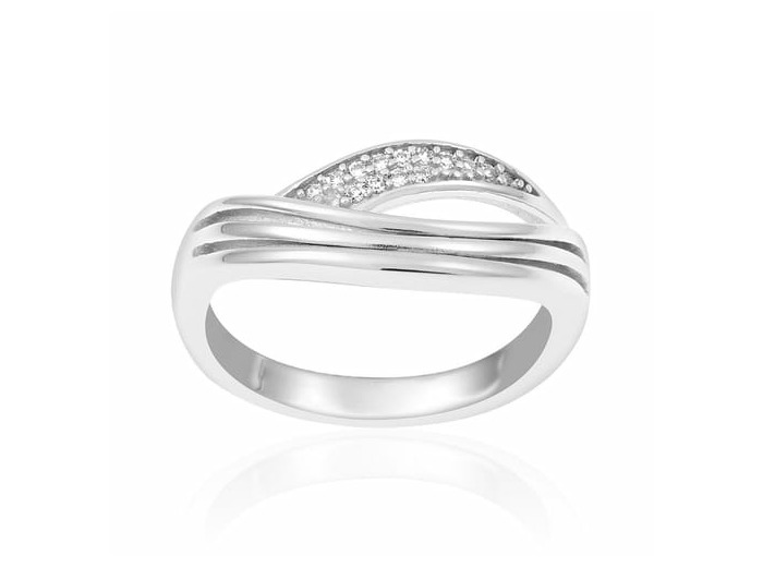 Bague CLEOR en Argent 925/1000 Blanc et Oxyde Blanc