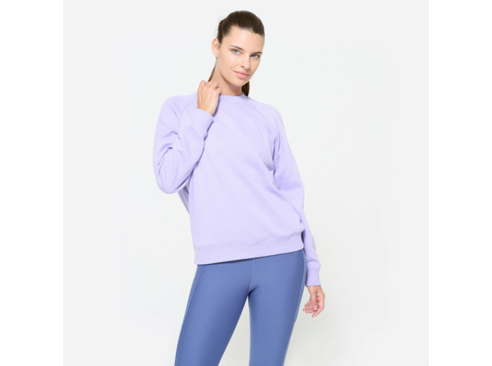 Sweat de fitness en molleton femme, lavande