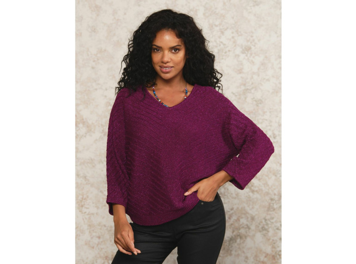 Pull ample irisé violet