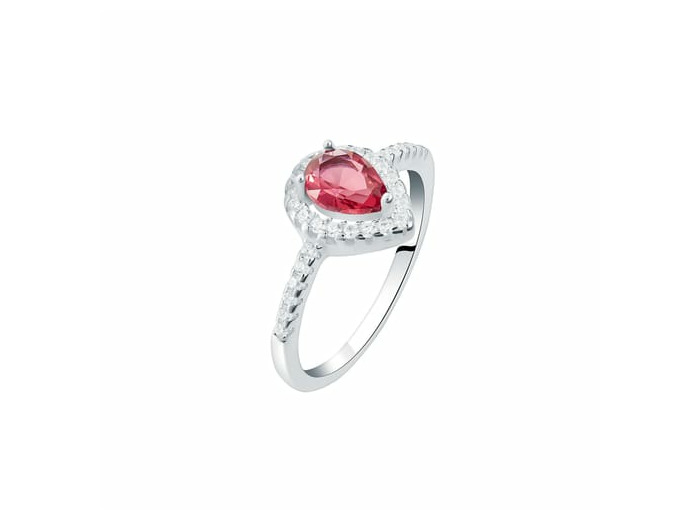 Bague CLEOR en Argent 925/1000 et Oxyde Rouge