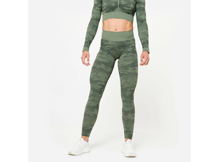 Legging sans couture femme, vert