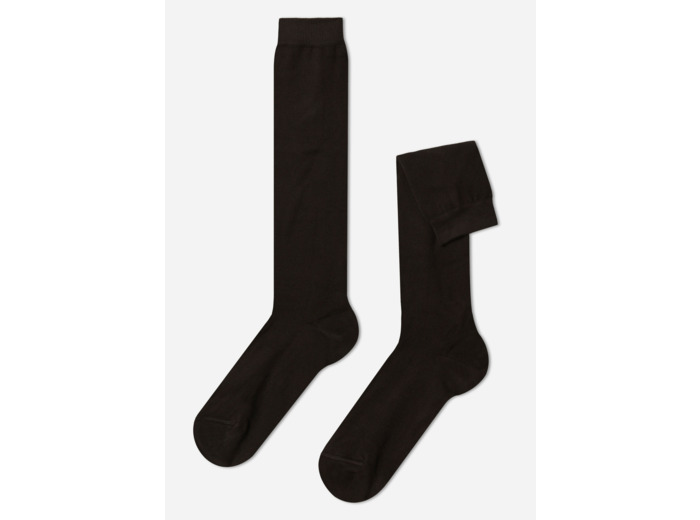 Chaussettes longues en coton thermique pour homme