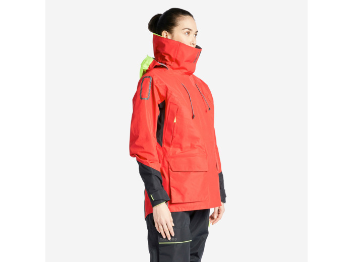 Veste de quart de voile offshore 900 femme rouge