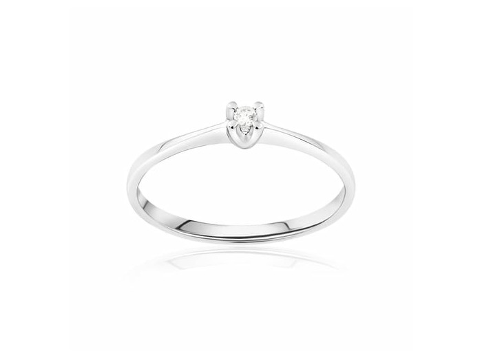 Solitaire CLEOR en Or 375/1000 Blanc et Diamant