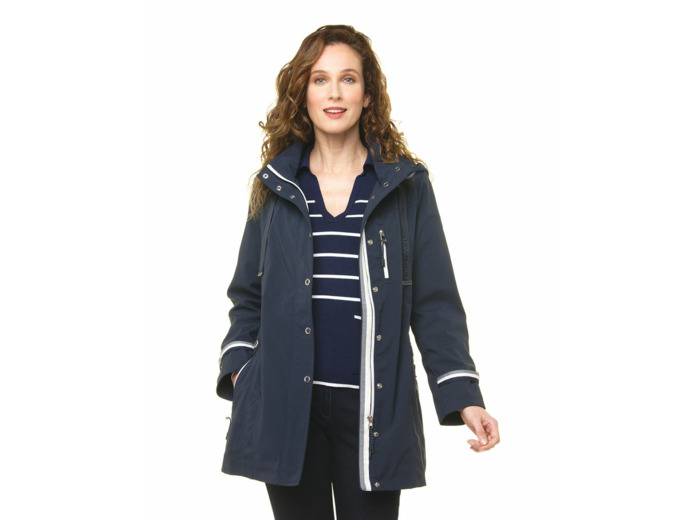 Parka longue bleu marine