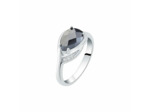 Bague CLEOR en Argent 925/1000, Verre Noir et Oxyde