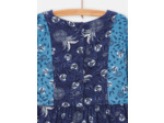 Robe bleue imprimée façon patchwork pour fille