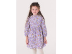 Robe en velours côtelé imprimé violet fleuri pour fille