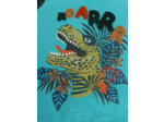 T-shirt tricolore animation dinosaure pour garçon