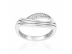 Bague CLEOR en Argent 925/1000 Blanc et Oxyde Blanc