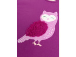 T-shirt violet animation chouette pour fille