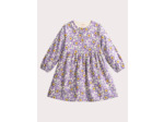 Robe en velours côtelé imprimé violet fleuri pour fille