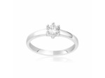 Solitaire CLEOR en Argent 925/1000 Blanc et Oxyde