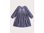 Robe violette en velours avec broderies pour fille