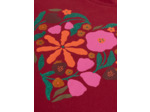 T-shirt rouge animation cœur fleuri pour fille