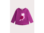 T-shirt violet animation chouette pour fille