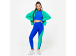 Veste à capuche de fitness manches longues femme, vert émeraude