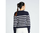 Pull marin Femme bleu rayé blanc