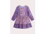 Robe patchwork imprimé fleuri bleu et rose pour fille