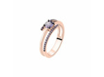 Bague CLEOR en Argent 925/1000 Rose et Oxyde Violet