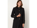 Manteau long uni NOIR Femme