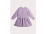 Robe sweat avec tulle animation fleur voilet pour fille