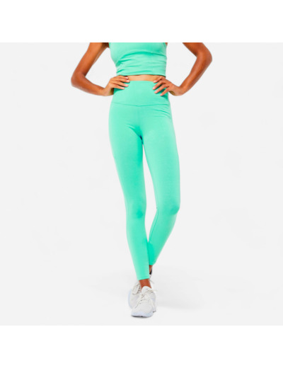 Legging de fitness taille haute femme, vert