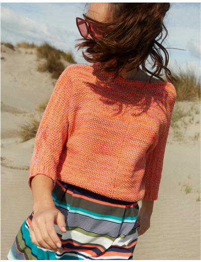 Pull corail chiné