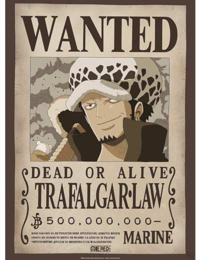 ABYSTYLE GBEye - ONE PIECE Poster Wanted Law (52x38cm)