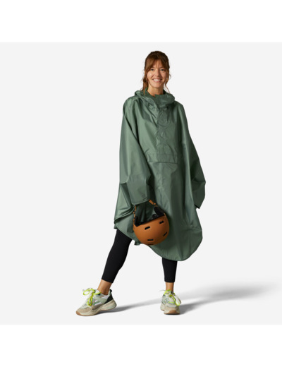 PONCHO PLUIE VELO VILLE 100 VERT