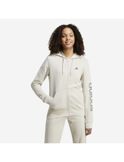 Sweat zippé imprimé Adidas femme - beige