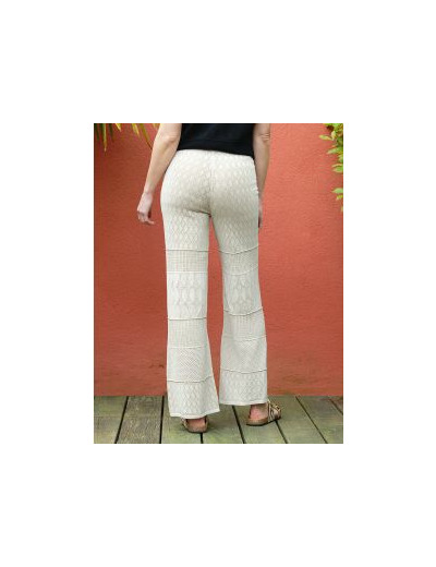 Pantalon crochet beige