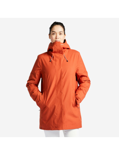 Veste chaude imperméable voile coupe-vent femme - sailing 500 orange foncé