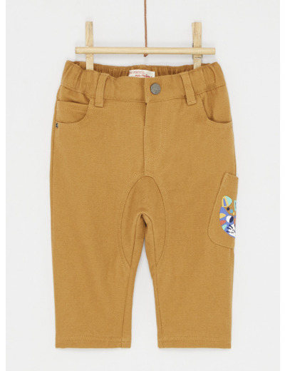 Pantalon uni ambre jaune pour bébé garçon