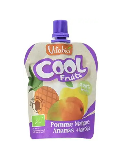 Vitabio Cool Fruits Compote Pomme Mangue Ananas Gourde/90g