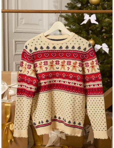 Pull de noël en jacquard femme