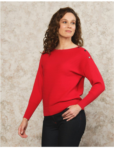 Pull maille rouge