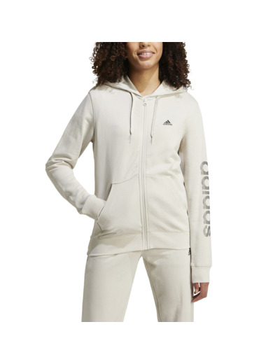 Sweat zippé imprimé Adidas femme - beige