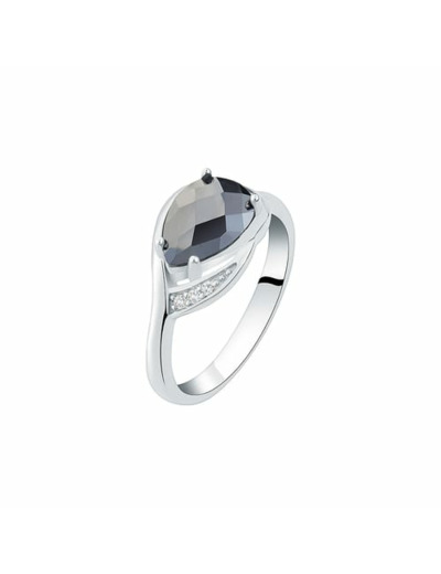 Bague CLEOR en Argent 925/1000, Verre Noir et Oxyde