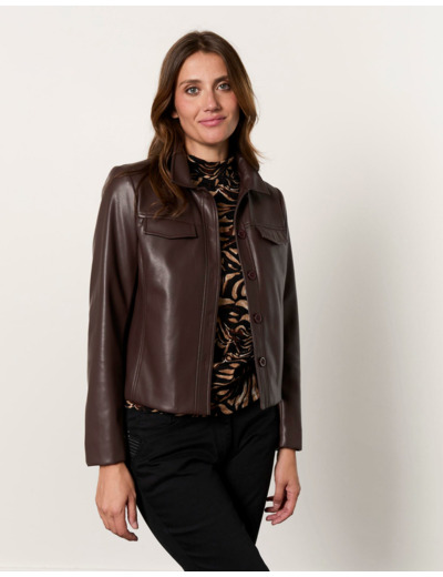 Veste courte unie MARRON Femme