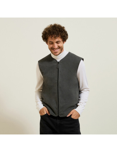 Gilet sans manche en flanelle - Gris moyen