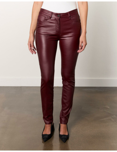 Pantalon long slim uni BORDEAUX Femme