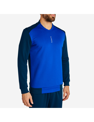 Sweat de football T100 bleu foncé