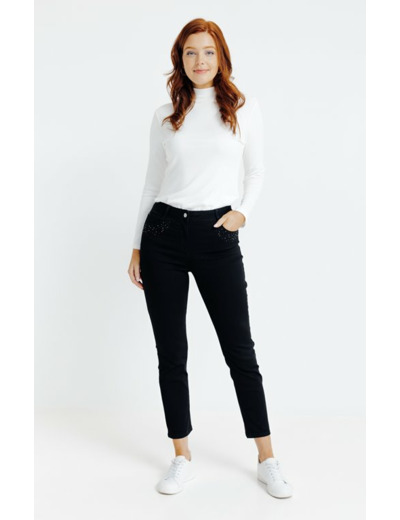 Pantalon 7/8 Détail Clou Et Strass