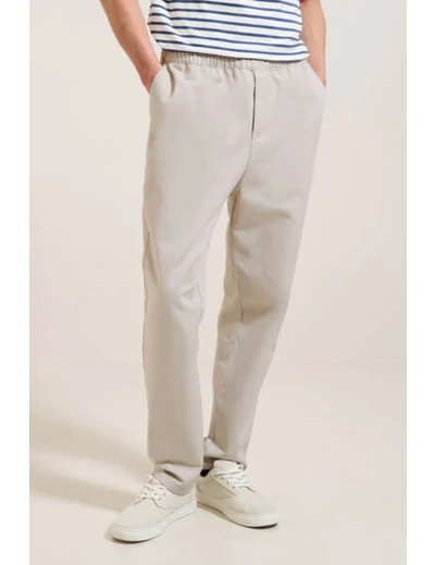 Pantalon jogger contenant du lin - Ecru