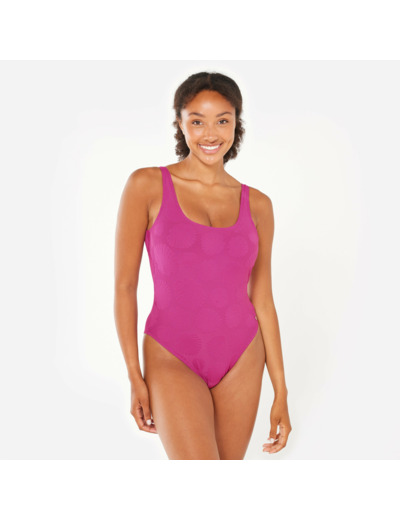 Maillot de bain une pièce texturé surf Femme - Aurely violet