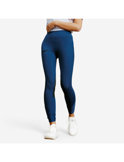 Legging équitation léger Femme - 100 bleu turquin