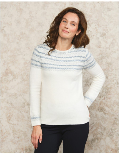 Pull Jacquard blanc