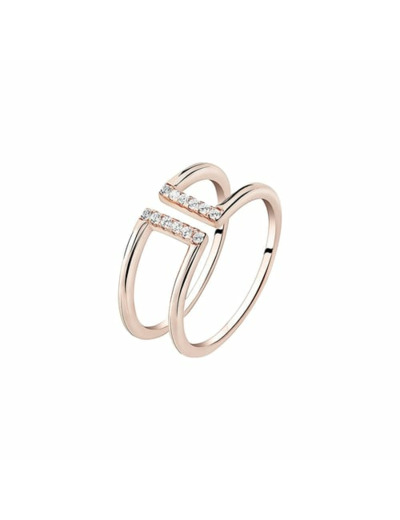 Bague CLEOR en Argent 925/1000 Rose et Oxyde